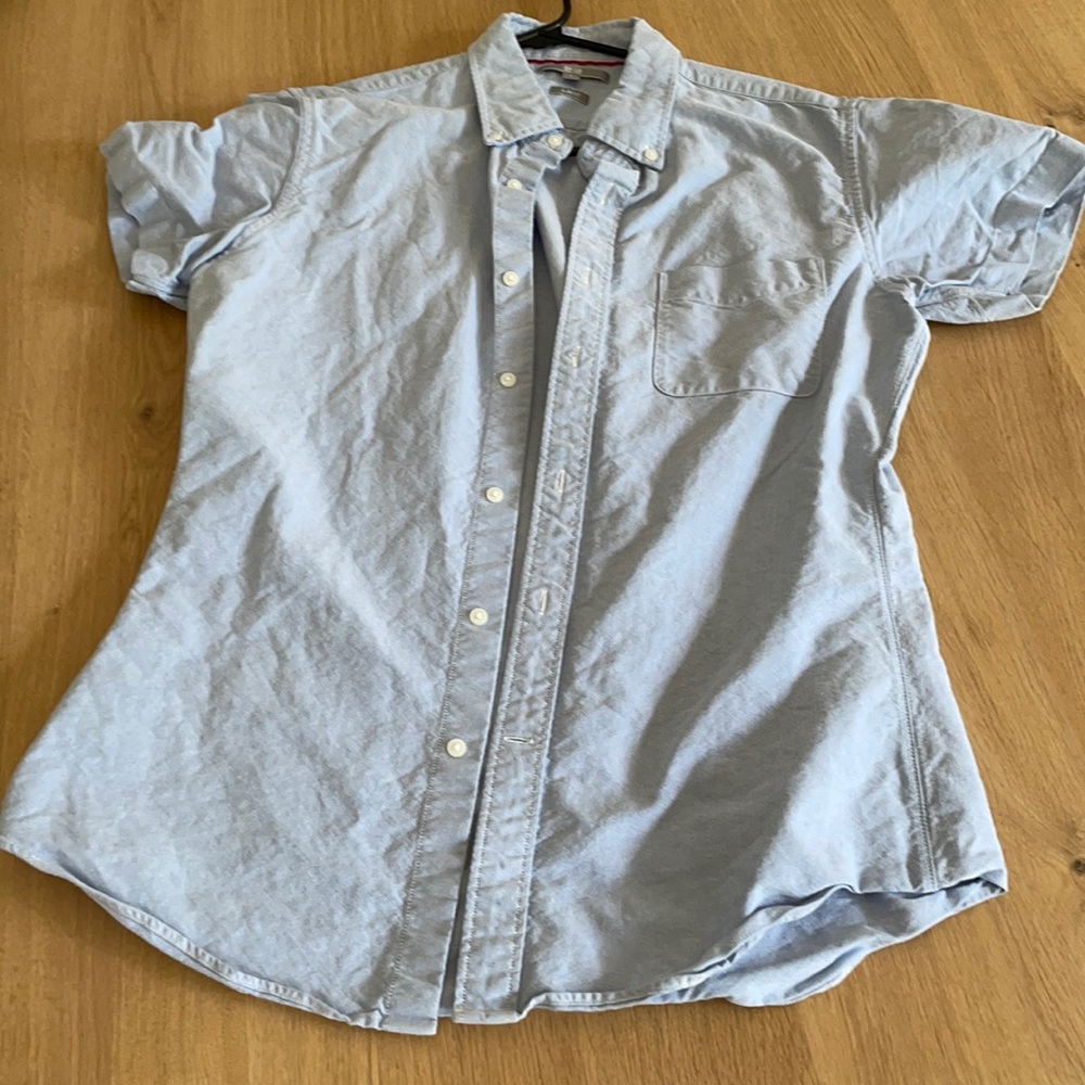 Uniqlo Oxford short sleeve light blue